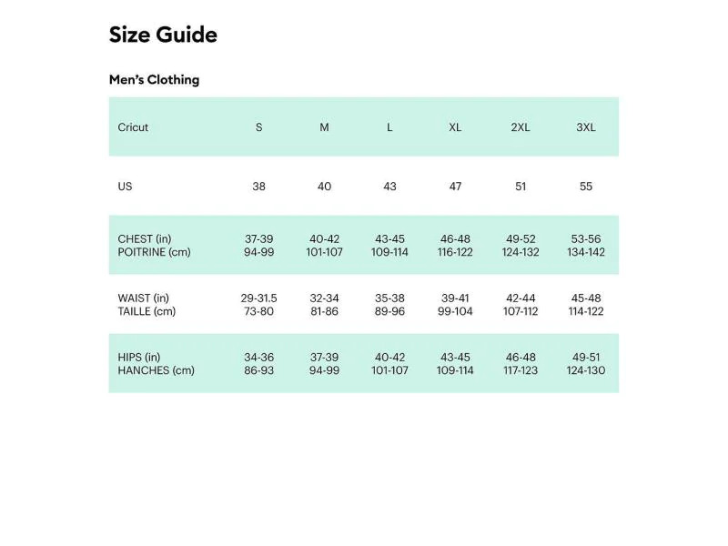 Cricut T-Shirt Infusible Ink Men Grösse M, Weiss