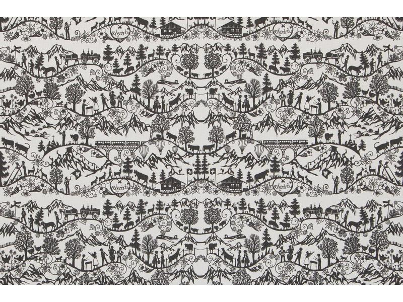 Hubatka Tischläufer Swissness 35 x 135 cm, Schwarz/Weiss