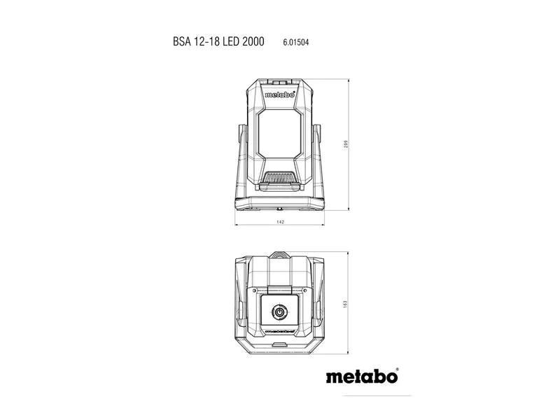 Metabo Akku-Lampe BSA 12-18 LED 2000 Solo, im Karton