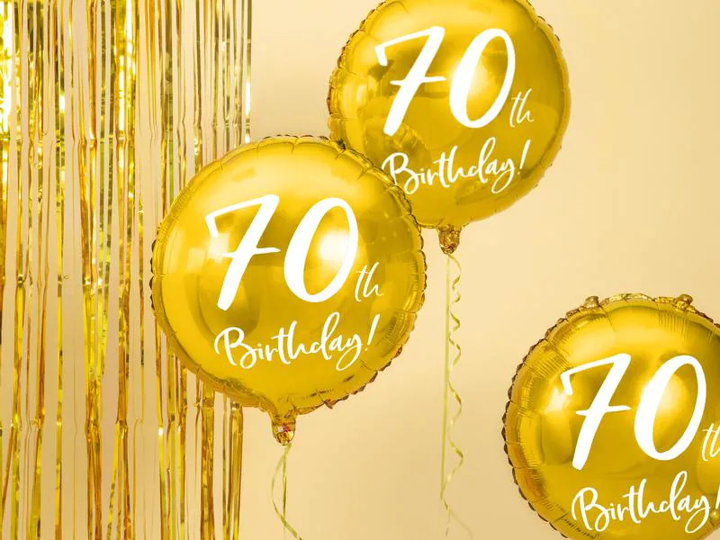 Partydeco Folienballon 70th Birthday Gold/Weiss