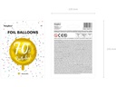 Partydeco Folienballon 70th Birthday Gold/Weiss