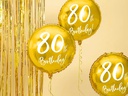 Partydeco Folienballon 80th Birthday Gold/Weiss