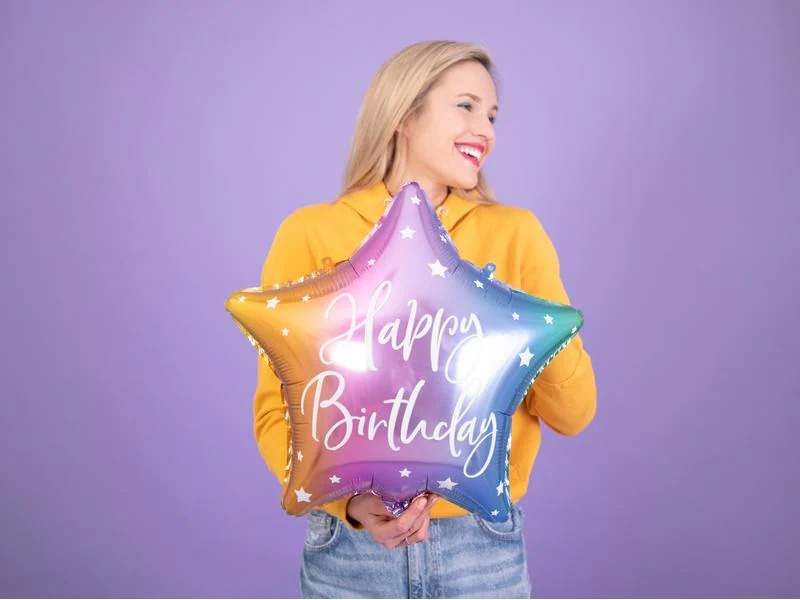 Partydeco Folienballon Happy Birthday Mehrfarbig