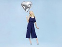 Partydeco Folienballon Herz Silber