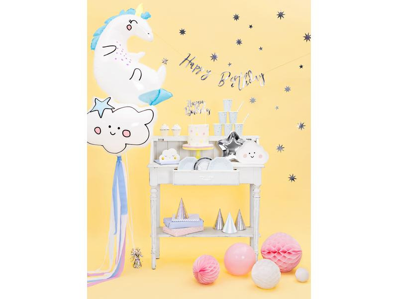 Partydeco Folienballon Unicorn Blau/Weiss