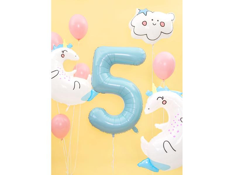 Partydeco Folienballon Unicorn Blau/Weiss