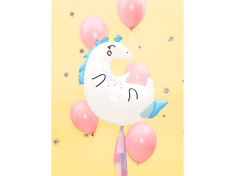 Partydeco Folienballon Unicorn Blau/Weiss