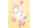 Partydeco Folienballon Unicorn Blau/Weiss