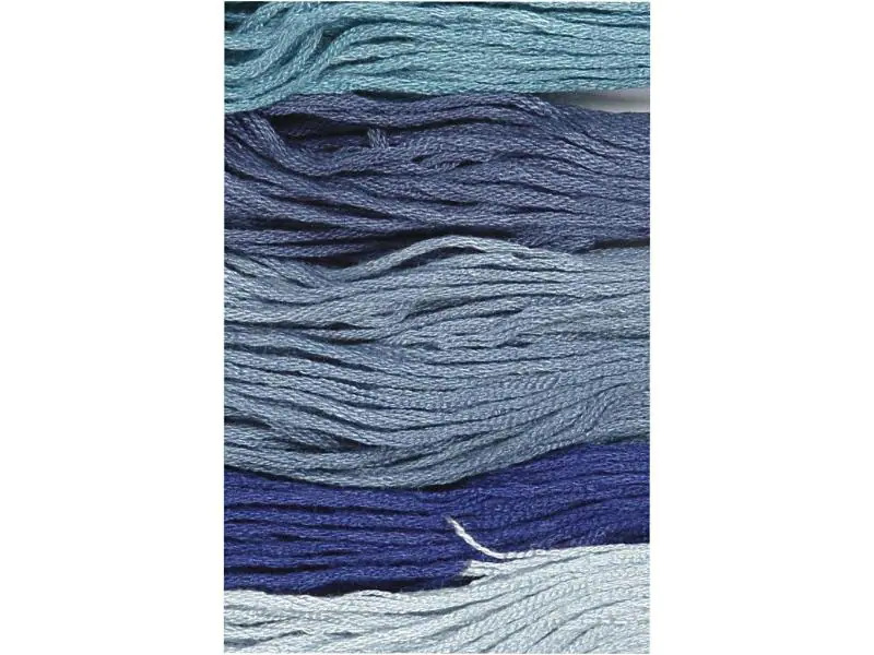 Creativ Company Stickgarn Baumwolle Blau 6 Bündel à 8 m