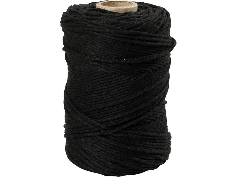 Creativ Company Baumwollgarn Makramé 330 g, Schwarz