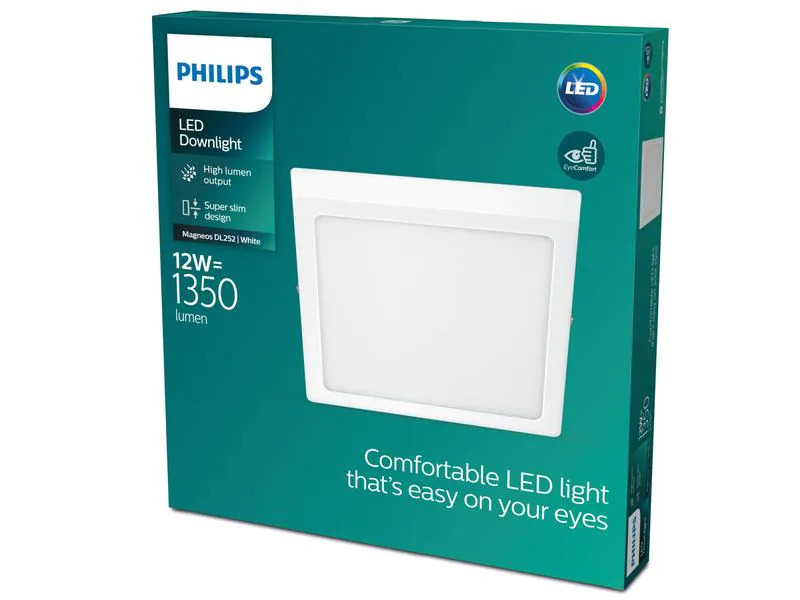 Philips Deckenleuchte Slim Surface 12 W, 4000 K, Weiss