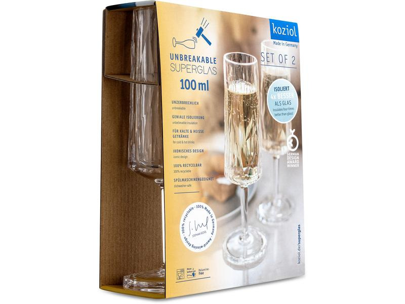 Koziol Sektglas Superglas Club No. 14, 100 ml, 2 Stück
