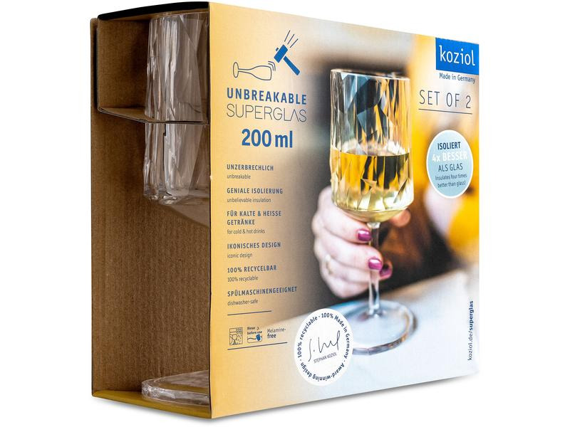 Koziol Weissweinglas Superglas Club No. 9, 200 ml, 2 Stück,