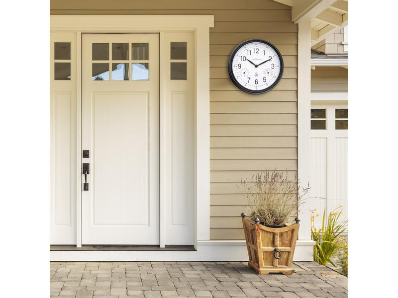 NeXtime Gartenuhr Jasmine Ø 23.4 cm, Schwarz