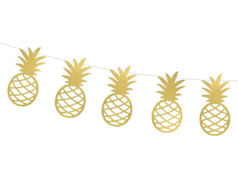 Partydeco Girlande Ananas 150 x 13 cm, Gold