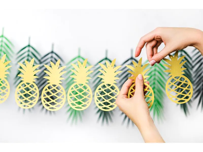 Partydeco Girlande Ananas 150 x 13 cm, Gold