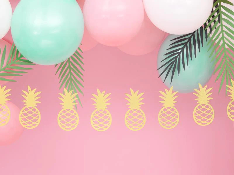 Partydeco Girlande Ananas 150 x 13 cm, Gold