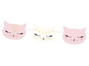 Partydeco Girlande Katze 1.4 m, Rosa/Weiss