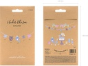 Partydeco Girlande Narwal 1 m, Blau/Rosa/Violett