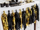 Partydeco Girlande Quasten 1.5 m, Gold/Schwarz