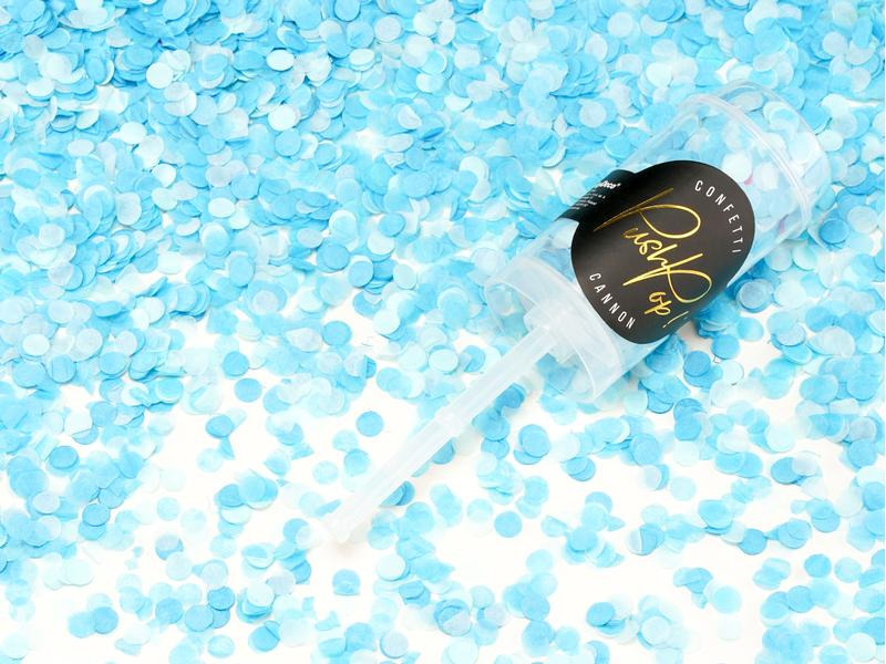 Partydeco Konfettikanone Push-Pop Ø  8 mm, 1 Stück, Blau