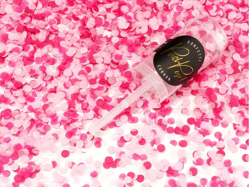 Partydeco Konfettikanone Push-Pop Ø  8 mm, 1 Stück, Pink