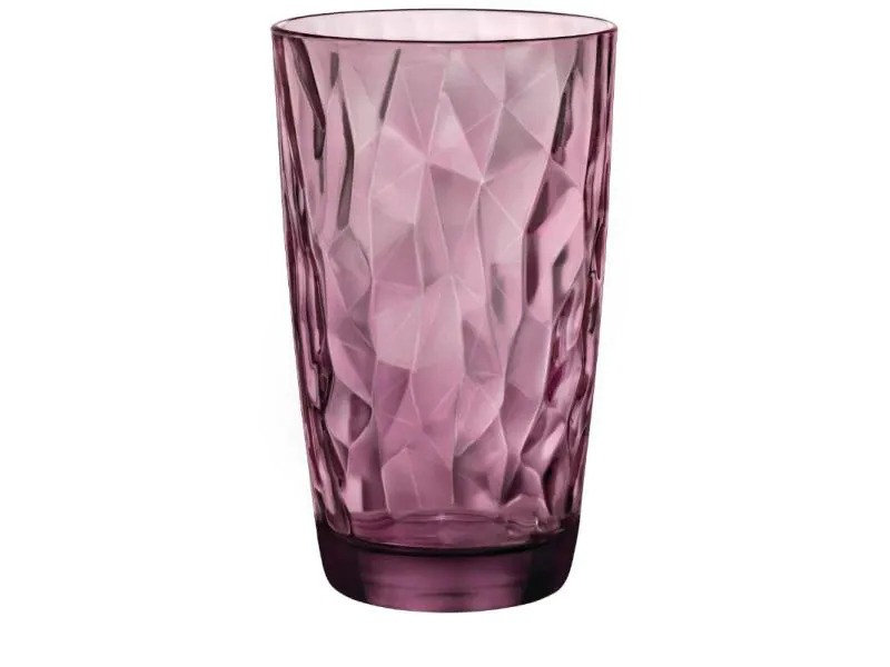 Bormioli Rocco Longdrinkglas Diamond 470 ml, 6 Stück, Violett