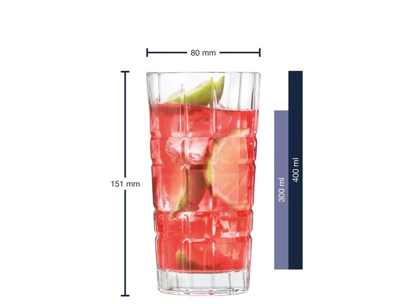 Leonardo Longdrinkglas Spiritii 400 ml, 4 Stück, Transparent