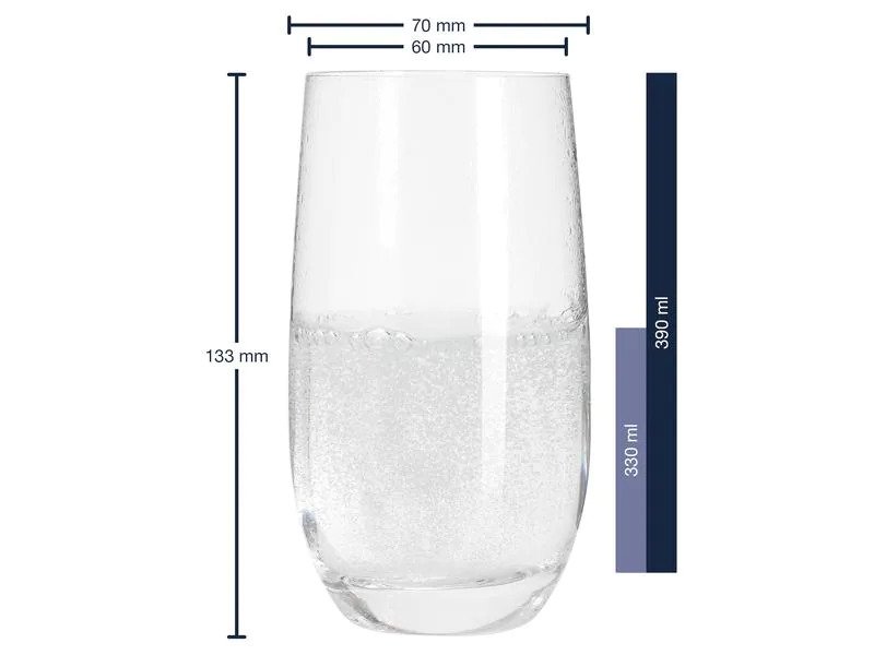 Leonardo Longdrinkglas Tivoli 390 ml, 6 Stück, Transparent