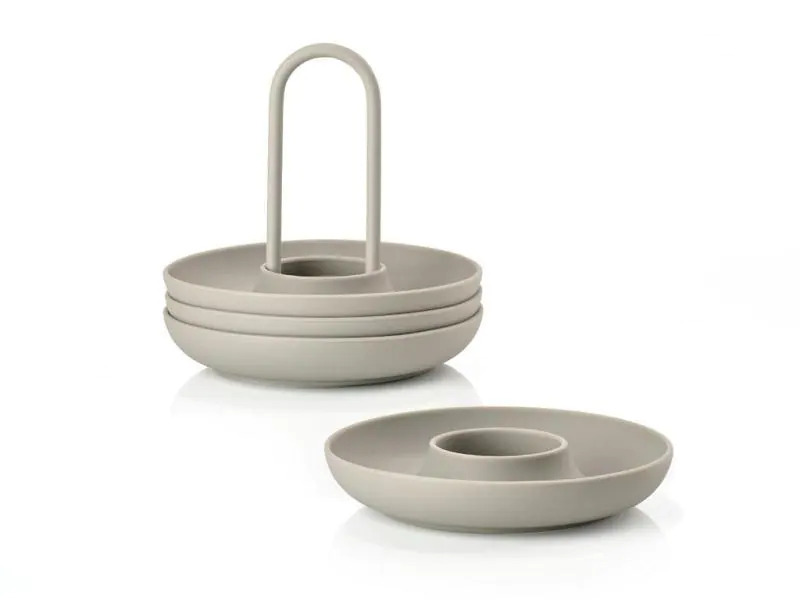 Zone Denmark Eierbecher Singles 4er Set, Grau