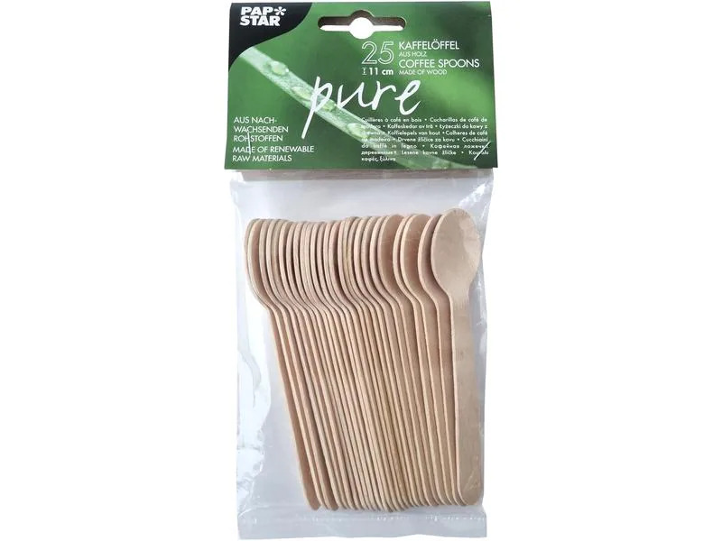 Papstar Einweg-Kaffeelöffel Pure 25 Stück Braun