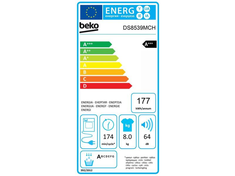 Beko Wäschetrockner DS8539MCH, Rechts, Anthrazit