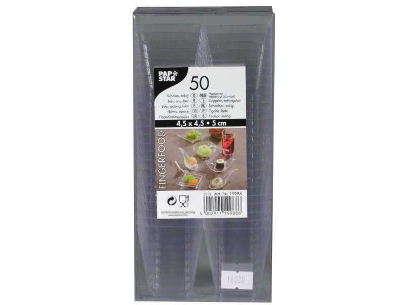 Papstar Fingerfood-Schalen 50 ml, 50 Stück, Transparent