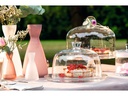Leonardo Servierplatte Cupola Glashaube mit Knopf, 25 cm, Transparent