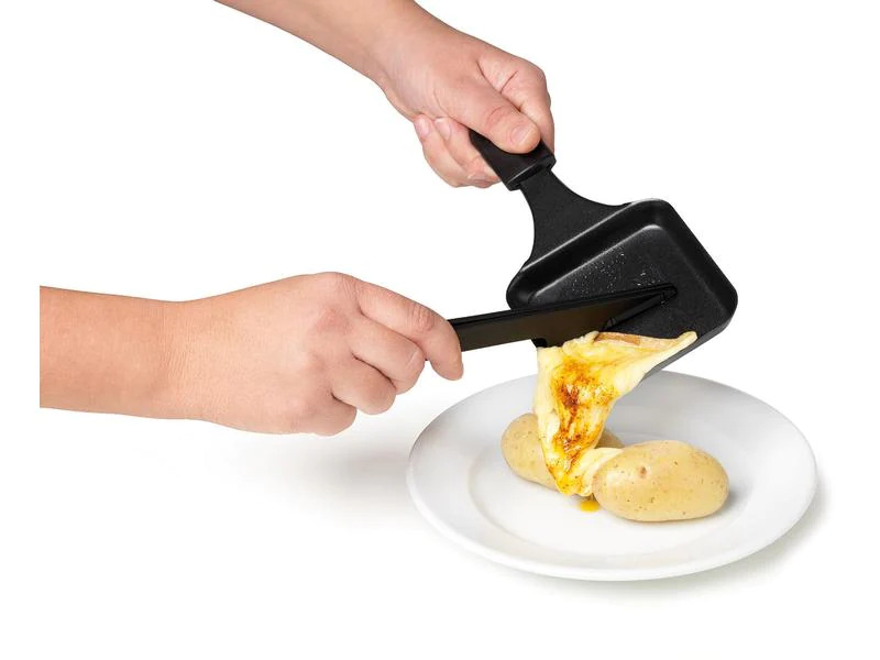 Stöckli Raclette-Zangenspachtel &amp; Grillzange, 2 Stück, Schwarz
