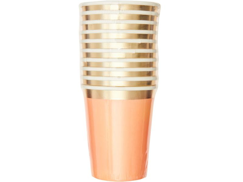 Rico Design Becher 250 ml 10 Stück, Aprikose/Gold