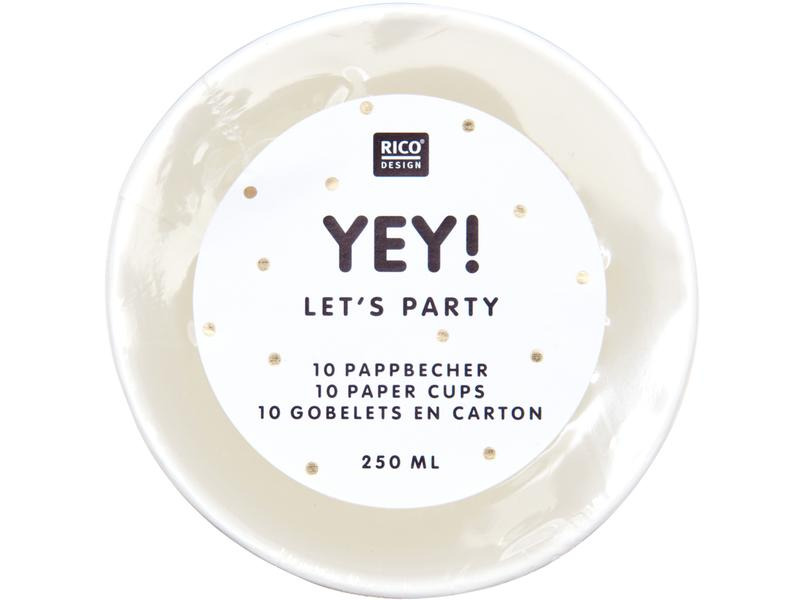 Rico Design Becher 250 ml 10 Stück, Aprikose/Gold