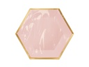 Rico Design Teller Sechseck 16 cm, 10 Stück, Gold/Rosa