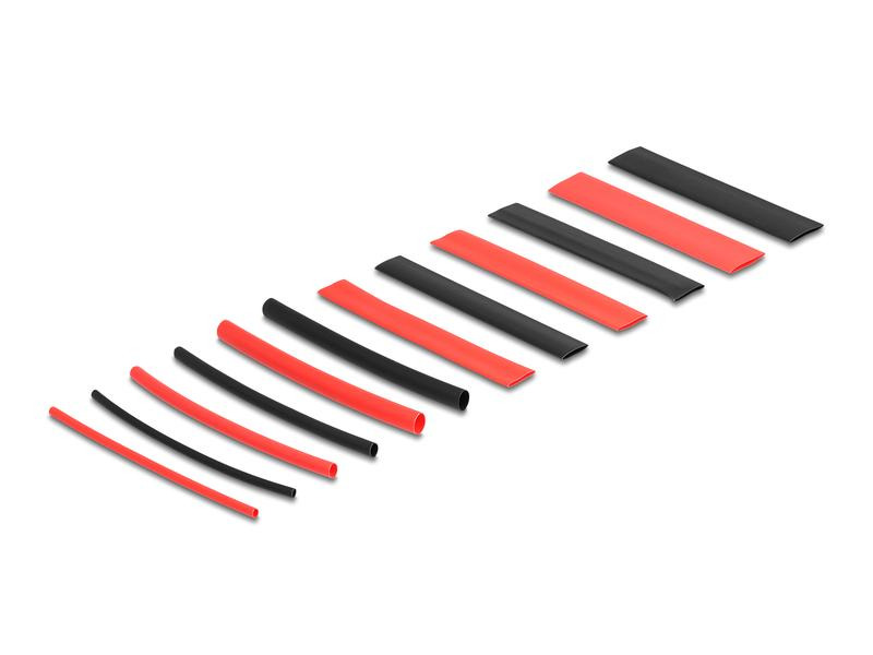 Delock Schrumpfschlauch Sortimentsbox, schwarz/rot, 196-teilig