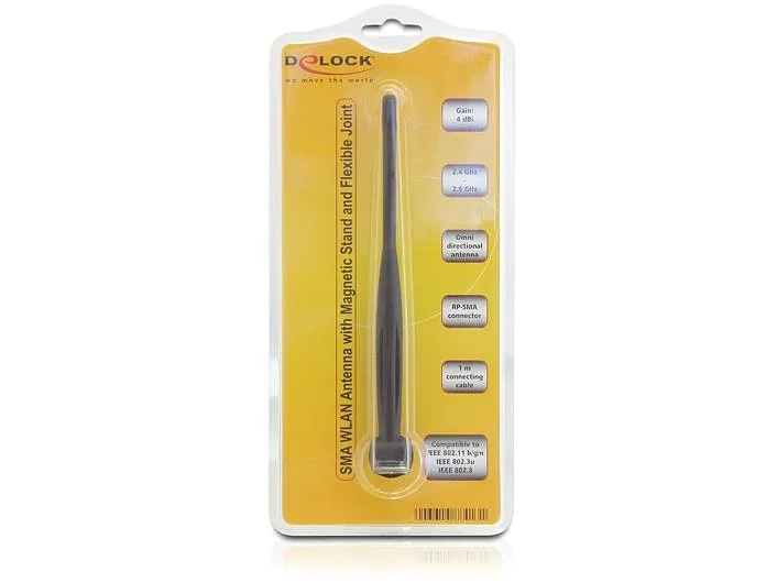 Delock WLAN-Antenne 802.11 b/g/n RP-SMA 4 dBi Rundstrahl