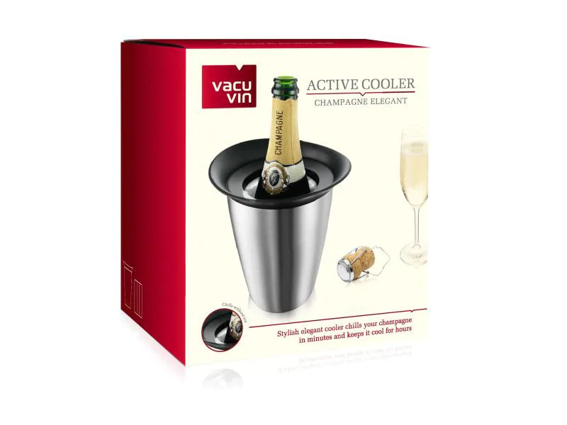Vacuvin Flaschenkühler Champagne Elegant Silber