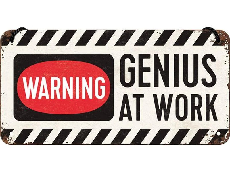 Nostalgic Art Schild Genius at Work 20 x 10 cm, Metall