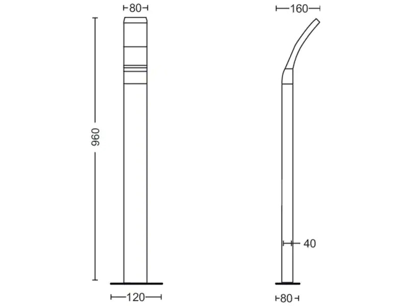 Philips Sockel-/Wegeleuchte Splay, 1100 lm, 4000 K, Anthrazit