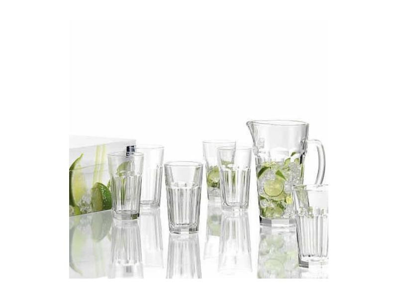 Leonardo Wasserkrug-Set Rock 1 l 7-Teilig, Transparent