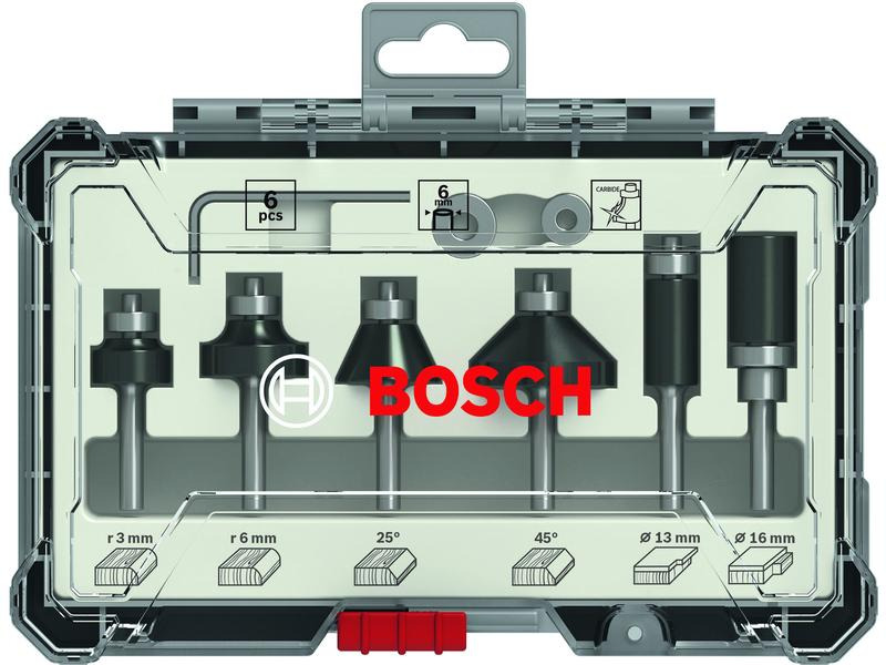 Bosch Professional Fräserset 6-mm-Schaft, 6-teilig