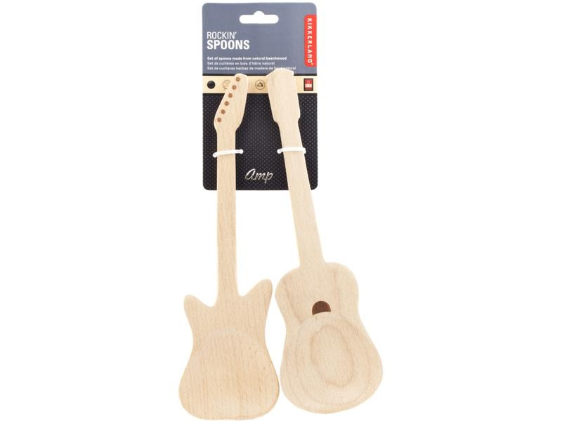 Kikkerland Salatbesteck Gitarre Hellbraun