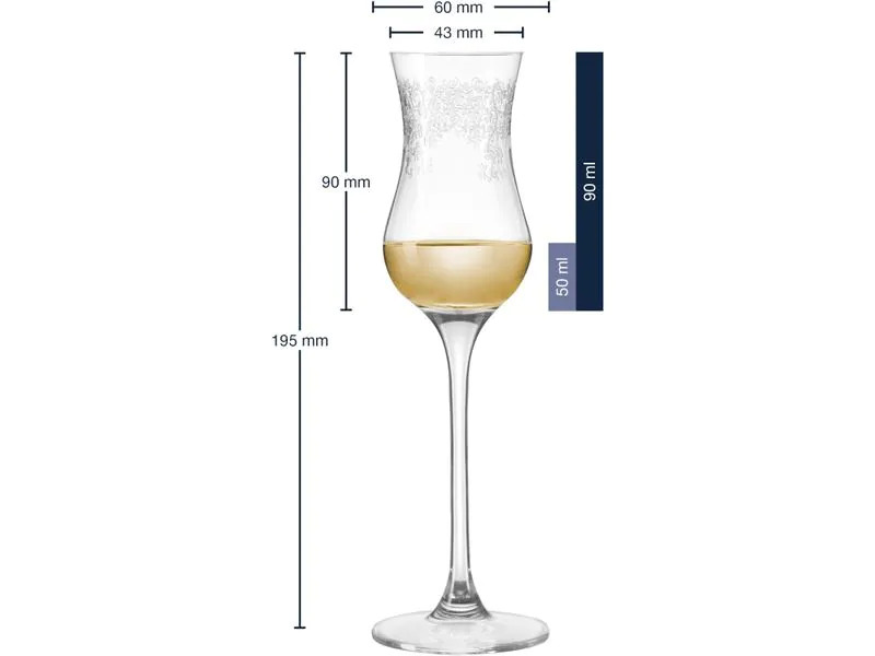 Leonardo Grappaglas Chateau 90 ml, 6 Stück, Transparent 