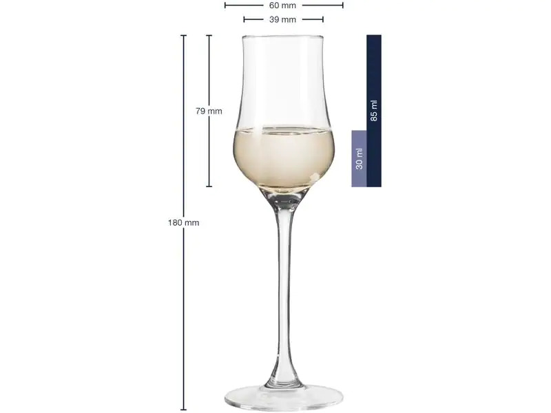 Leonardo Grappaglas Ciao 85 ml, 6 Stück, Transparent 