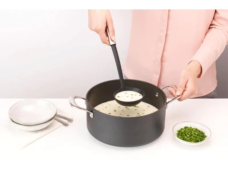 Brabantia Servierlöffel Profile Line Kunststoff, Schwarz/Silber