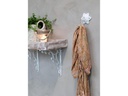 Chic Antique Wandhaken Blume Eisen, Antique Créme